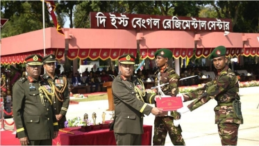 রিক্রুট ব্যাচ-২০২৪ এর সেনাবাহিনী প্রধান কুচকাওয়াজ অনুষ্ঠিত